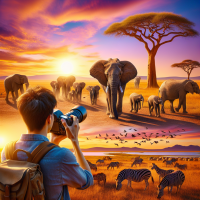 A captivating wildlife scene in the African savannah