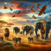 A captivating wildlife scene in the African savannah