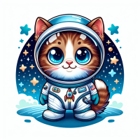 Can you please create an image for my children's ebook for the character Astro cat